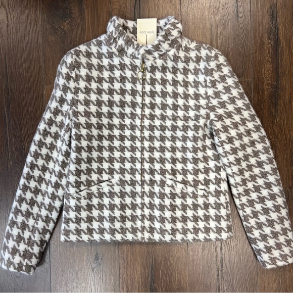 🆕 Tyler Boe Anthropologie houndstooth jacket blazer SZ XS - Picture 1 of 5